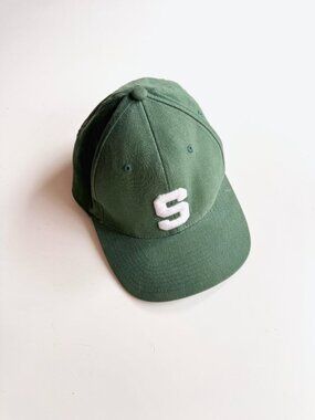 Nike MICHIGAN STATE Spartans Green Cotton Canvas Flexfit S Logo Baseball Hat